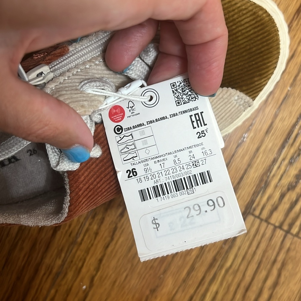 BNWT Kids Zara Corduroy Sneaker - Picture 7 of 7